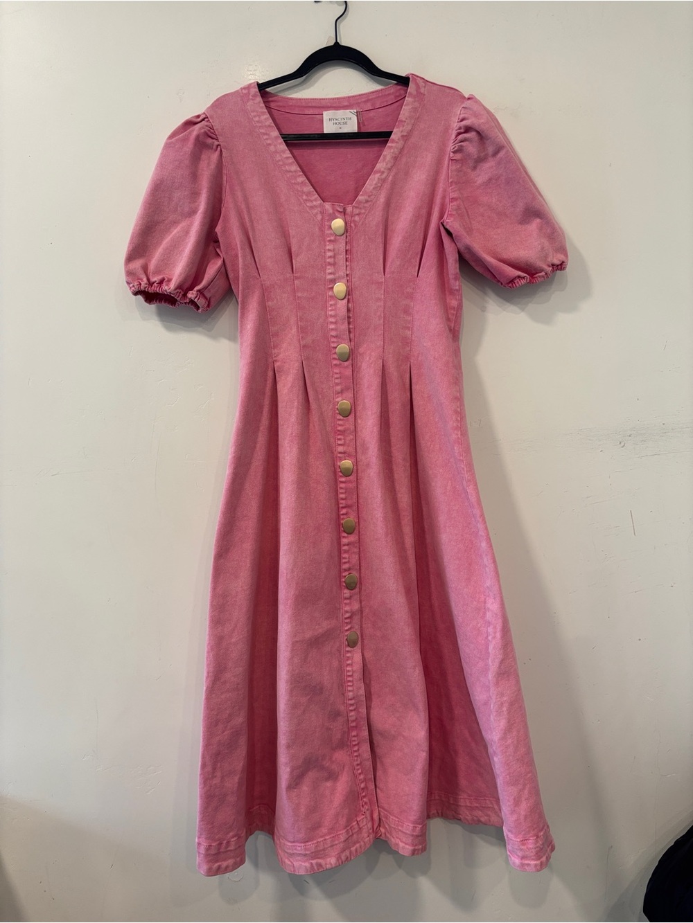 Tuckernuck Hyacinth House Women’s Pink Denim Madeline Midi Dress Medium
